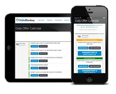 OddsMonkey - Daily Offer Calendar