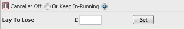 Set The "Keep In-Running" option when you place your lay bet