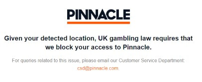 Pinnacle - closed to UK punters