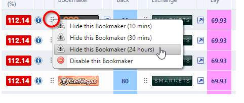 Disable bookmakers you no longer work with...