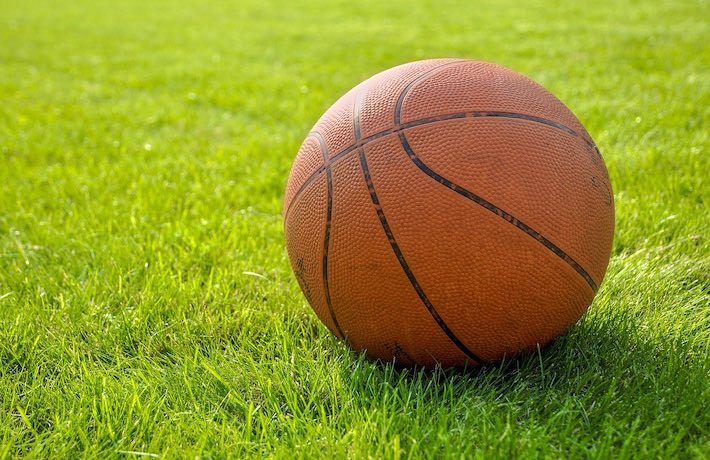 basketball on grass